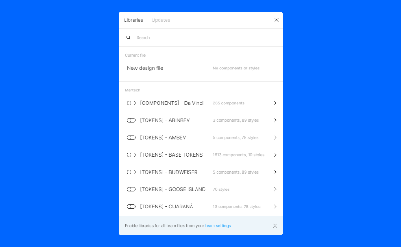 Access team libraries