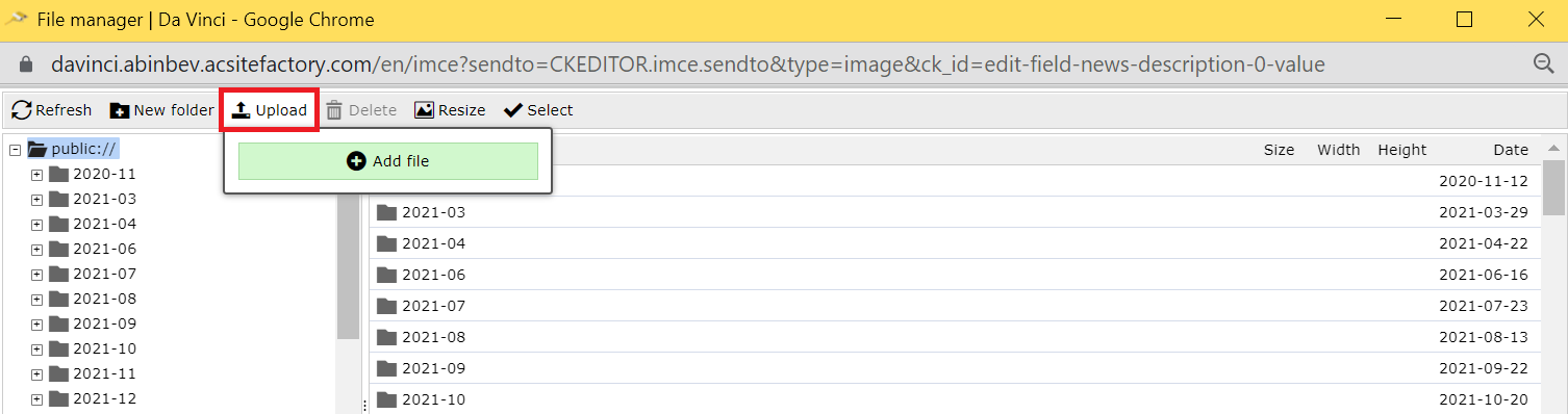 example - how to insert image in da vinci plataform