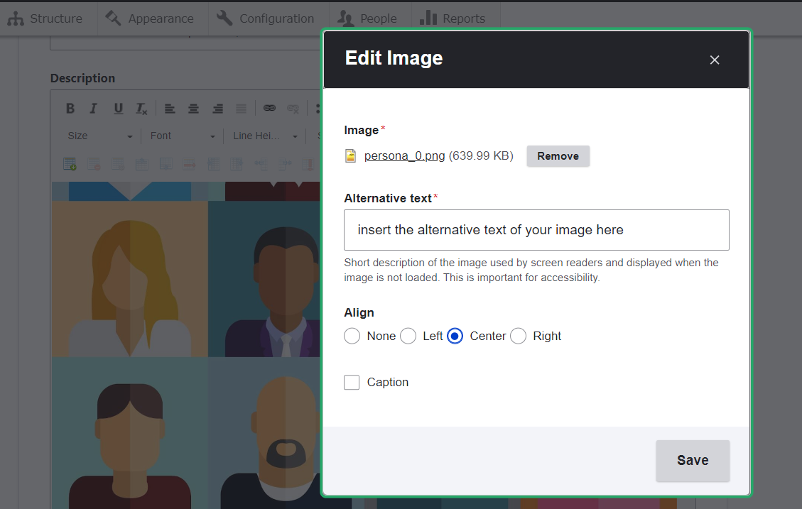 example - how to insert image in da vinci plataform